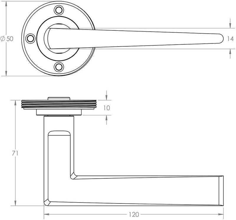 Wedge Pattern Lever Handle - Diagram