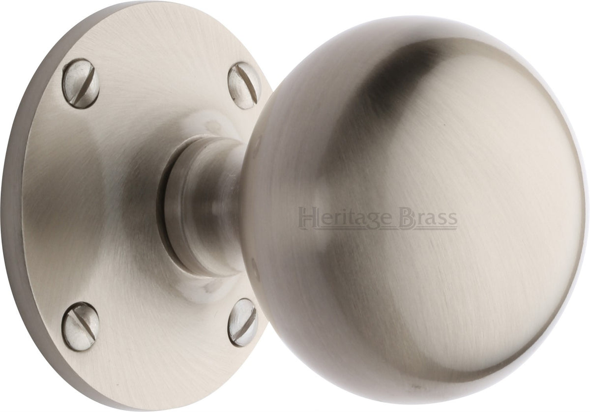Westminster Round Mortice Knobs - Satin Nickel