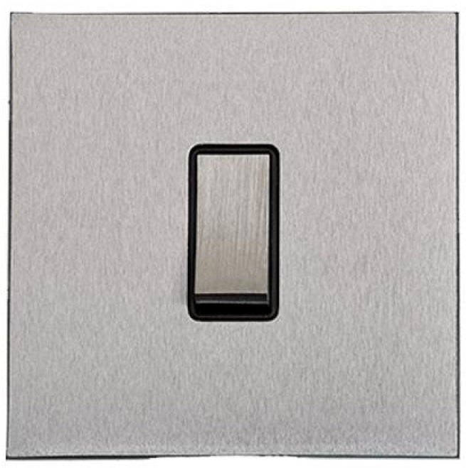 Winchester Concealed Fix Plate Light Switch & Socket Range - Flat Screwless Plate With Squared Edges - Satin Chrome