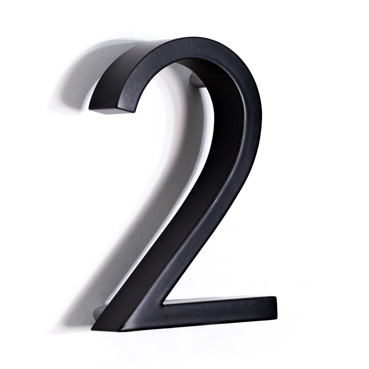 Bold Design Modern Style House / Flat Number - 100mm Height - Pin Fix - Matt Black - Number 2