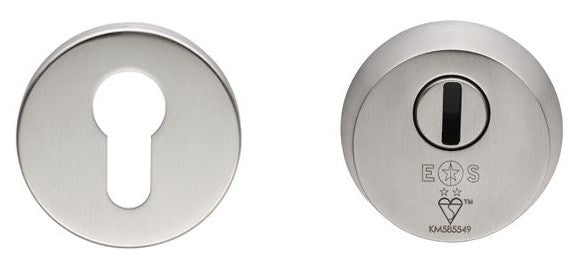 2 Star Euro Profile Security Escutcheon Set - For External & Security Doors - Satin Stainless Steel