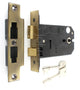 3 Lever Horizontal Mortice Sash Lock - 127mm or 152mm Deep Case - Antique Brass