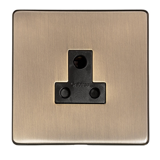 Studio Concealed Fix Plate Light Switch & Socket Range - Flat Screwless Plate With Rounded Edges - Antique Brass