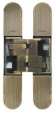 Concealed Adjustable Hinge For Invisible Doors - 134mm x 24mm - Antique Brass (Lacquered)