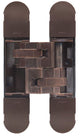 Concealed Adjustable Hinge For Invisible Doors - 134mm x 24mm - Dark Bronze (Lacquered)