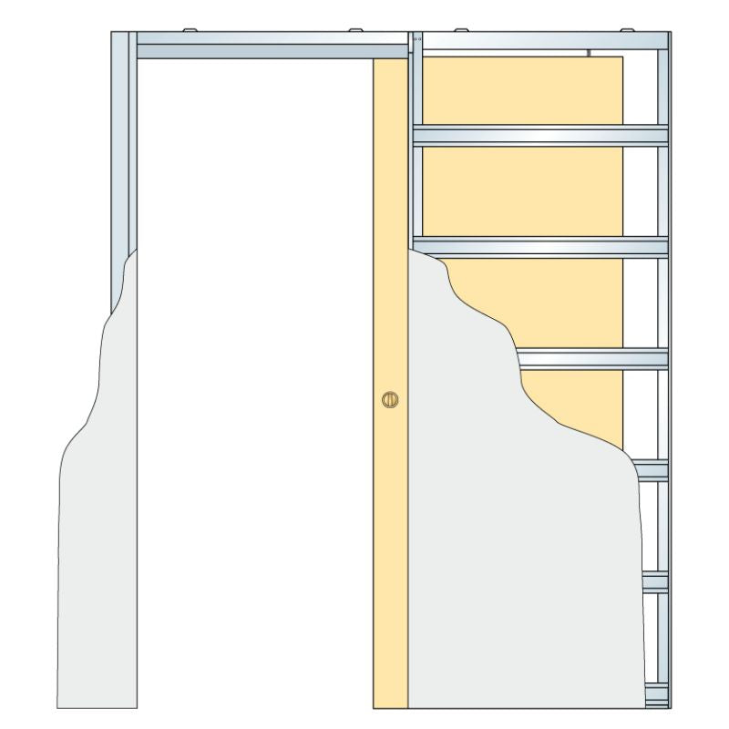 Eclisse Syntesis - Architrave Free Sliding Pocket Door System - Single Door Kit - 125mm Finished Wall Thickness
