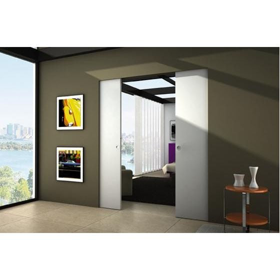 Eclisse Syntesis - Architrave Free Sliding Pocket Door System - Double Door Kit - To Suit 100mm Wall Thickness