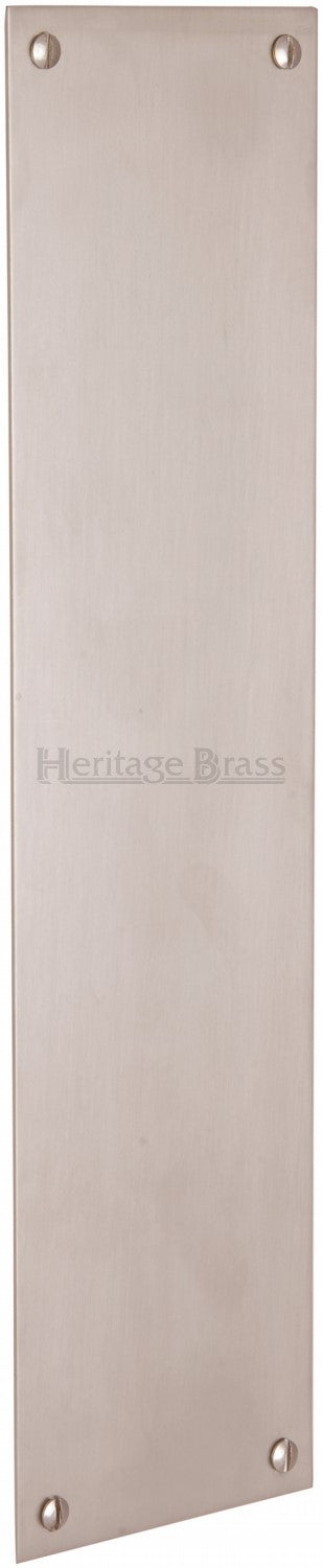 Flat Style Finger Plate - Face Fixed - Three Sizes Available - Satin Nickel
