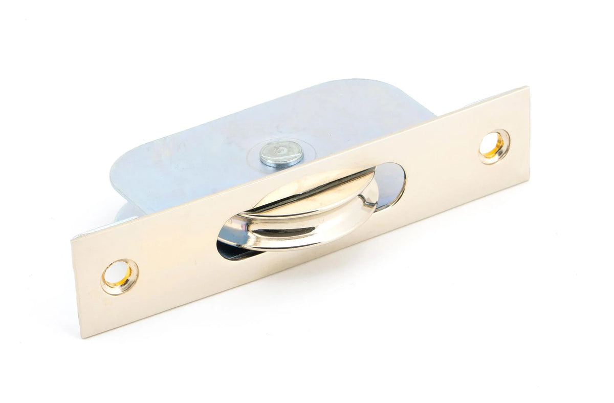Ball Bearing Pulley Wheel - Square Forend - Polished Nickel