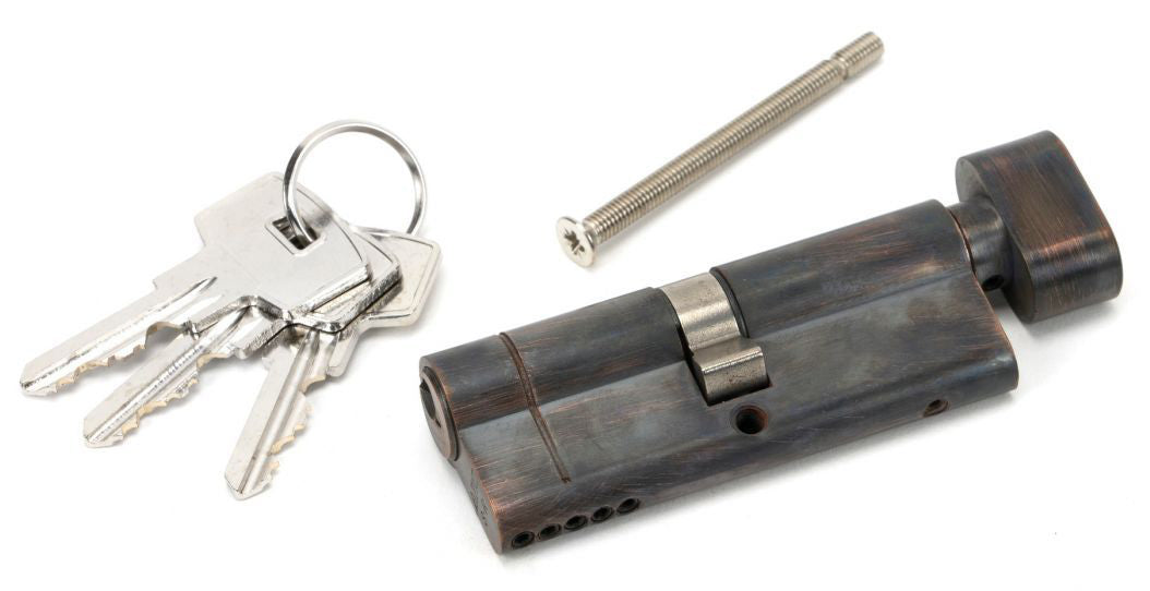 5 Pin Anti Snap Euro Profile Cylinder - Key / Turn - Aged Bronze