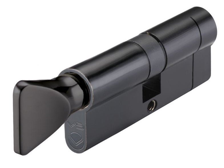 5 Pin - Euro Profile Cylinders - Key / Turn - Matt Black