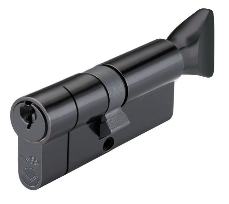5 Pin - Euro Profile Cylinders - Key / Turn - Matt Black