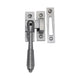 Reeded Design Mortice & Hook Plate Casement Fastener - Suitable For Weather Stripped Windows - Overall Height 130mm - Satin Chrome