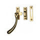 Bulb End Pear Drop Design Mortice & Hook Plate Casement Fastener - Overall Height 128mm - Polished Brass Unlacquered