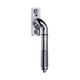 Reeded Design Cranked Locking Espagnolette Handle - Window Fastener - Left & Right Hand - Overall Height 135mm - Polished Chrome
