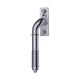 Reeded Design Cranked Locking Espagnolette Handle - Window Fastener - Left & Right Hand - Overall Height 135mm - Satin Chrome