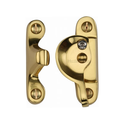 Fitch Pattern Sash Fastener - 66mm x 17mm - Polished Brass Unlacquered