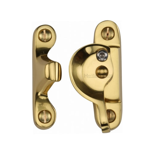 Fitch Pattern Sash Fastener - 66mm x 17mm - Polished Brass Unlacquered