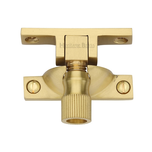 Narrow Pattern Brighton Style Sash Window Fastener - 56mm x 12mm - Satin Brass (Lacquered)