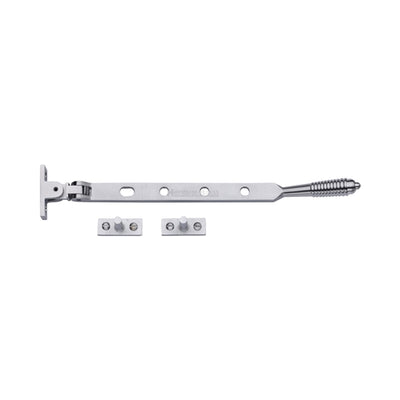 Reeded Design - Casement Window Stay - Two Sizes Available - Satin Chrome