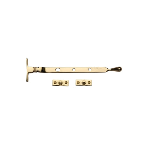 Bulb End Design - Casement Window Stay - Three Sizes Available - Polished Brass Unlacquered