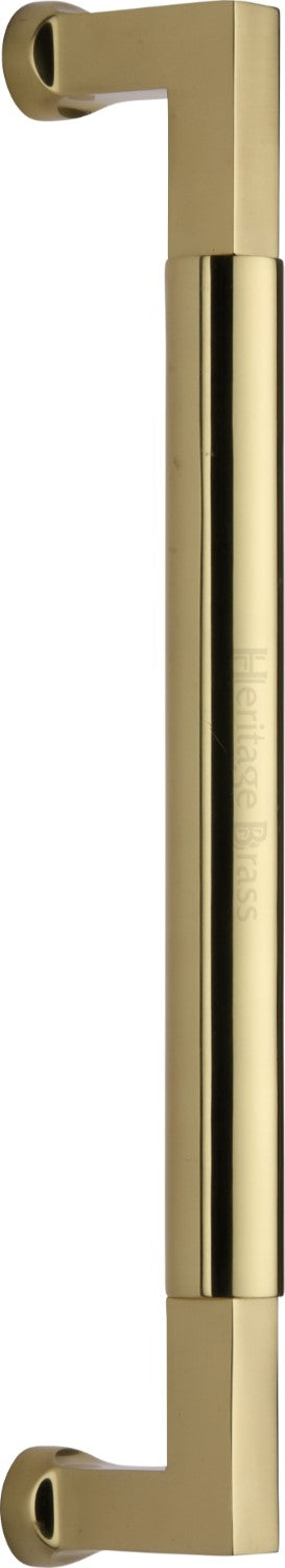 Bauhaus Knurled Grip Door Pull Handle - Two Sizes Available - Polished Brass (Lacquered)