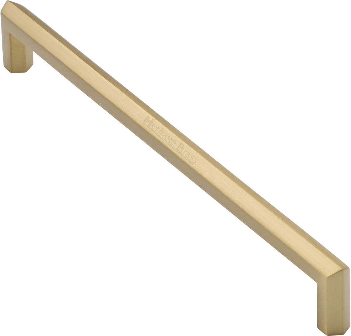 Hex Profile Door Pull Handle - Two Sizes Available - Satin Brass (Lacquered)