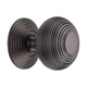 Reeded Centre Front Door Knob - Matt Bronze (Lacquered)