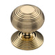 Reeded Centre Front Door Knob - Polished Brass (Lacquered)