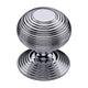 Reeded Centre Front Door Knob - Polished Chrome