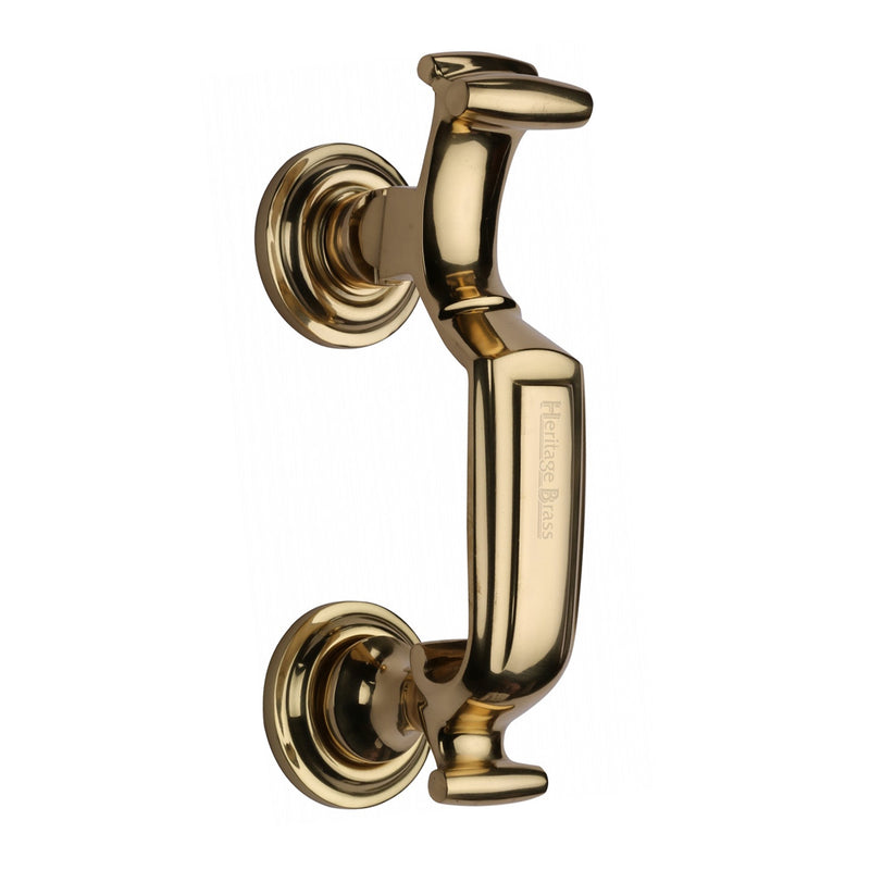 50852.1 - Doctors Style Front Door Knocker - 192mm - Polished Brass Unlacquered - Each