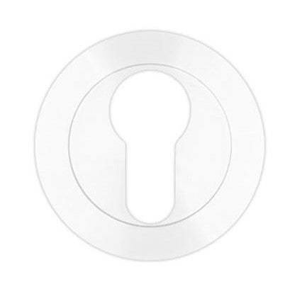 50899.1 - Euro Profile Round Escutcheon - Powder Coated White - Each