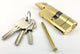 5 Pin Euro Profile Cylinder - Key / Turn - Supplied With 3 Keys - Satin Brass