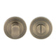 Round Bathroom Turn & Release Set - Antique Brass
