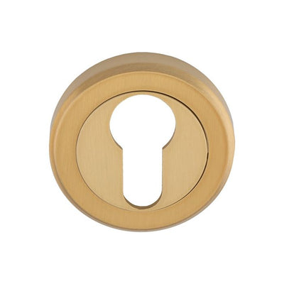 Euro Profile Round Escutcheon - Satin Brass Plated