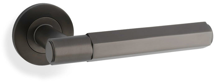 Spitfire Hex Lever Handle On Concealed Fix Low Profile Round Rose - Dark Bronze