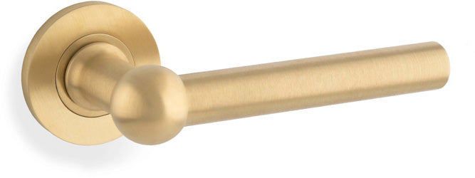 Siskin Lever Handle On Concealed Fix Low Profile Round Rose - Satin Brass PVD