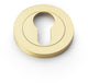 Concealed Fix Euro Profile Escutcheon - Low Profile Round Rose - Satin Brass