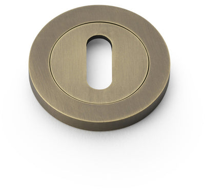 Concealed Fix Standard Profile Escutcheon - Low Profile Round Rose - Italian Antique Brass