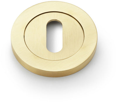 Concealed Fix Standard Profile Escutcheon - Low Profile Round Rose - Satin Brass PVD