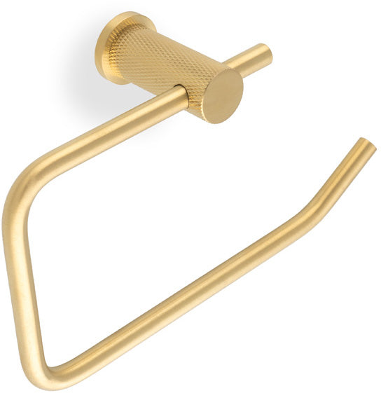 Brunel Diamond Knurled Toilet Roll Holder - Satin Brass