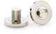 Knurled Bathroom Thumbturn and Release On Concealed Fix Low Profile Round Rose - Polished Nickel PVD