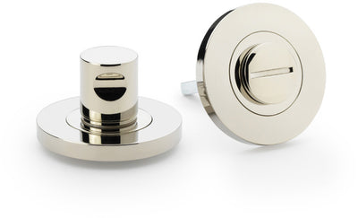 Plain Bathroom Thumbturn and Release On Concealed Fix Low Profile Round Rose - Polished Nickel PVD