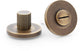 Reeded Bathroom Thumbturn and Release On Concealed Fix Low Profile Round Rose - Antique Brass
