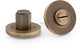 Hex Bathroom Thumbturn and Release On Concealed Fix Low Profile Round Rose - Italian Antique Brass