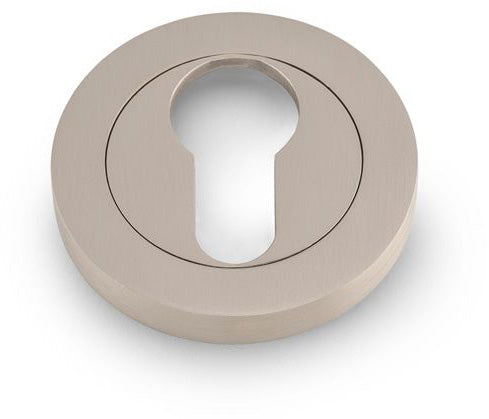 Concealed Fix Euro Profile Escutcheon - Low Profile Round Rose - Satin Nickel