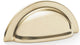 Bardom Ridged Cup Handle - Rear Fix - Polished Brass (Lacquered)