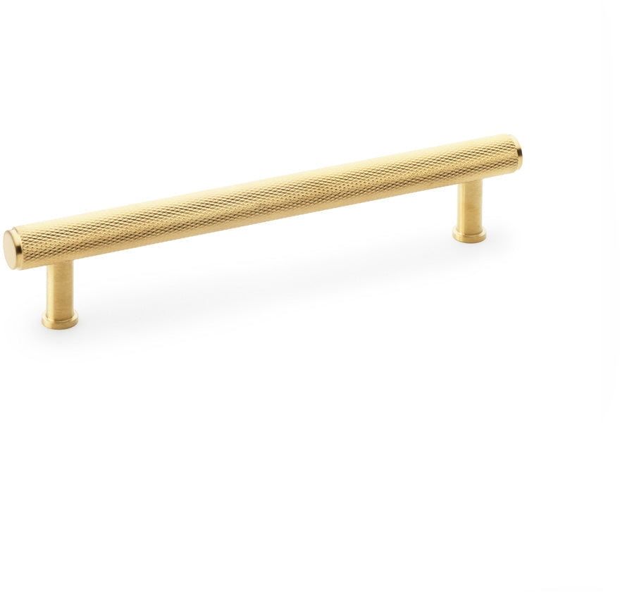 Crispin Knurled T-bar Cabinet Handle - Available In Three Sizes - Satin Brass PVD