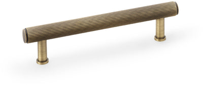 Crispin Reeded T-bar Cabinet Handle - Available In Three Sizes - Antique Brass (Lacquered)