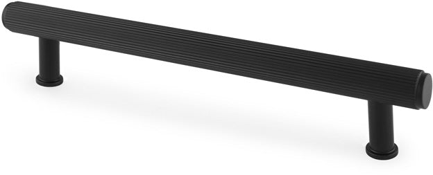 Crispin Reeded T-bar Cabinet Handle - Available In Three Sizes - Matt Black